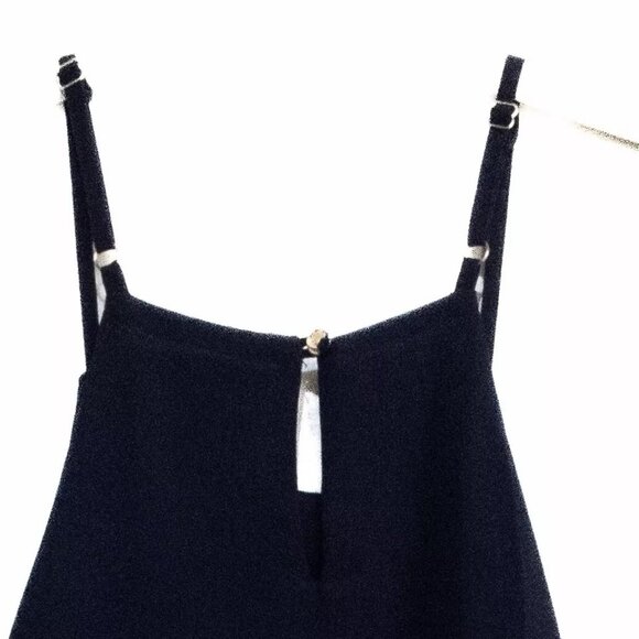 Papaya Women Navy Tank Top Cami Keyhole Neck Embroidered Solid Spaghetti Strap S - Picture 5 of 8